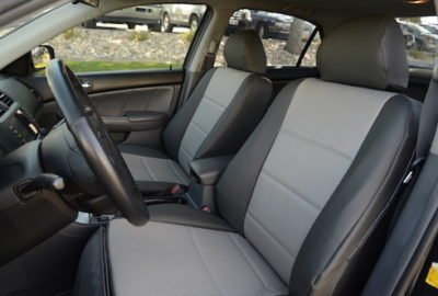 Custom seat covers inside a Honda Accord