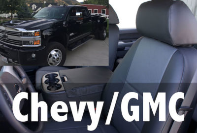 Chevy/GMC are one of the many vehicles we can cover seats for.