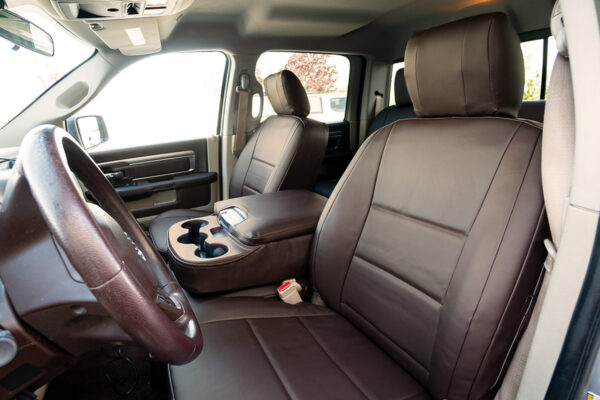 2011 RAM 2500 seat covers in Brown Sof-Touch leatherette