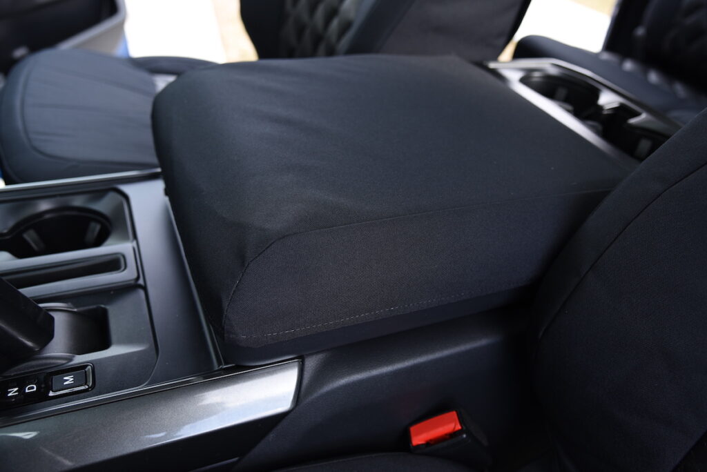 2021 Ford F-150 center console cover in Black Dura EZ-Care canvas