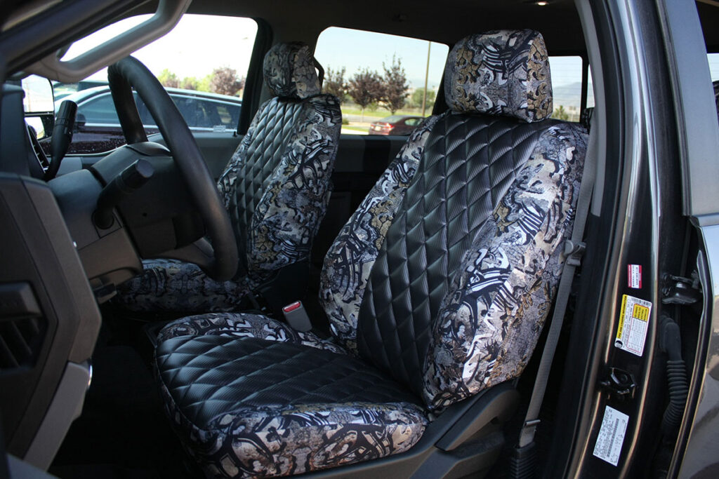 2019 Ford F250 Black Carbon Fiber Diamond Goldberg Bone N Stone | Covers and Camo