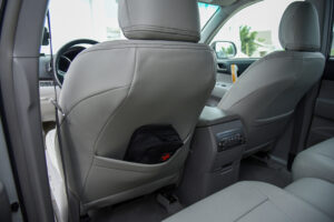 2010 Toyota Highlander rear seats and headrests with light gray genuine leather seat covers