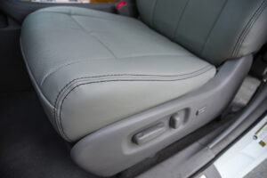 2010 Toyota Highlander front seat back and headrest with light gray genuine leather seat cover