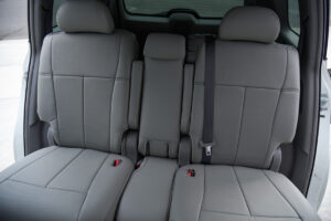 2010 Toyota Highlander rear seats and headrests with light gray genuine leather seat covers