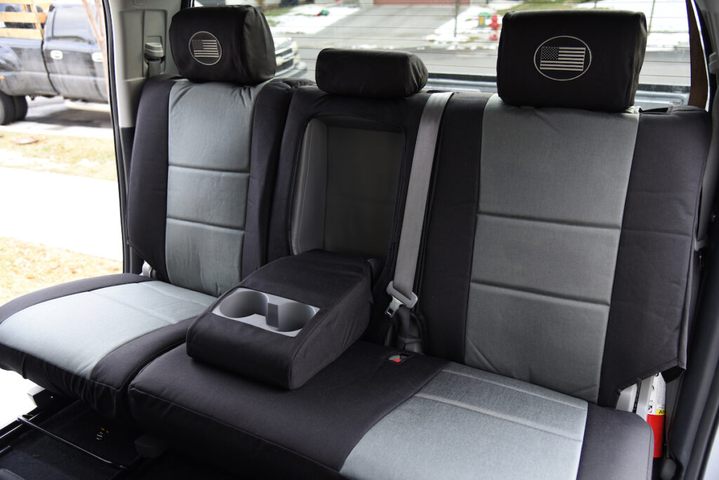 2012 Toyota Tundra Heavy Duty Canvas Seat Covers in Charcoal HD1000 and Black HD1000