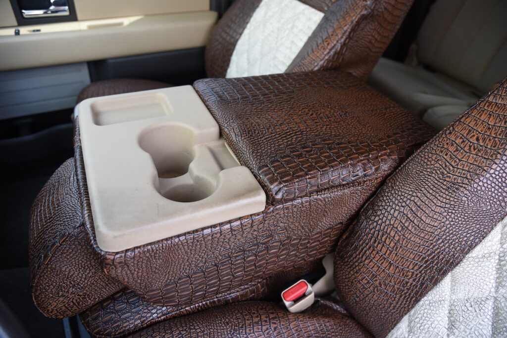 2014 Ford F150 center console cover in Java Croc simulated leather
