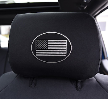 Ford F150 with Headrest Logos American Flag Camo Seat Covers