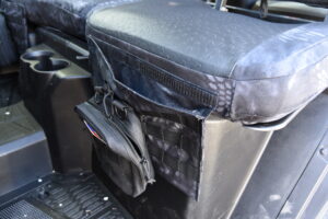 2020 Polaris Ranger front bench seat covers with Black Ostrich simulated leather and Kryptek Typhon trim