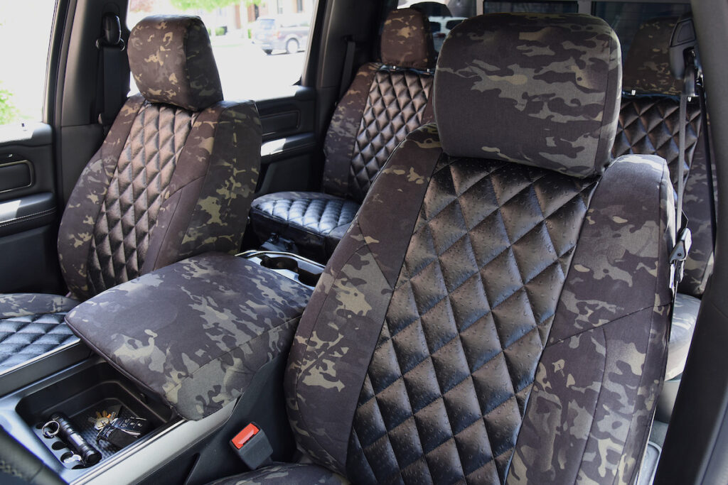 2021 RAM 1500 Black Ostrich Diamond Stitch MultiCam Black | Covers and Camo