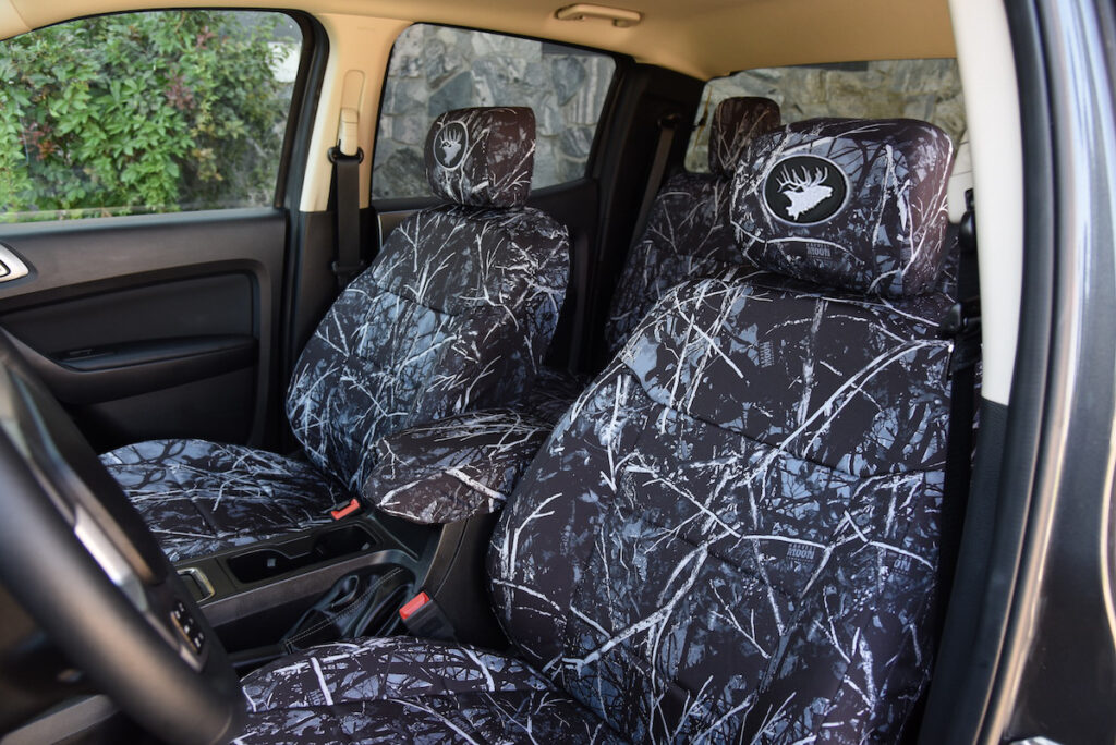 2019 Ford Ranger front seat covers in Sirphis Harvest Moon camouflage