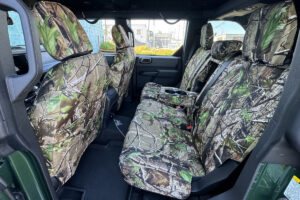 2024 Ford Bronco Realtree AP Green camouflage seat covers full interior view
