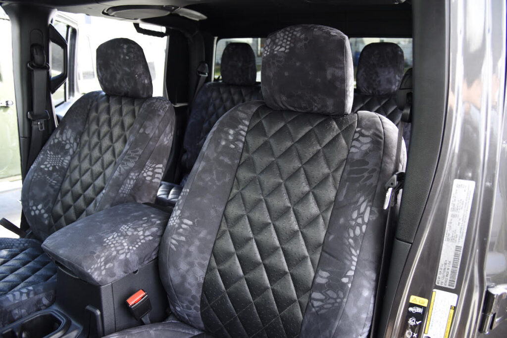 2022 Jeep Gladiator Black Ostrich Diamond Stitch Kryptek Typhon 1 | Covers and Camo