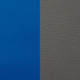 Blue Leatherette and Medium Gray Sof-Touch seat cover material