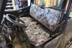 2015 Polaris Ranger front bench seat with Kryptek Raid canvas UTV seat covers