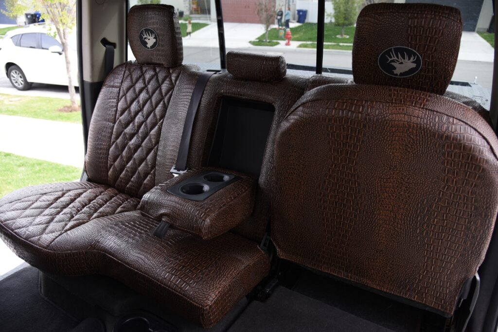 2012 Dodge RAM 2500 seat covers in Java Croc Diamond and Java Croc