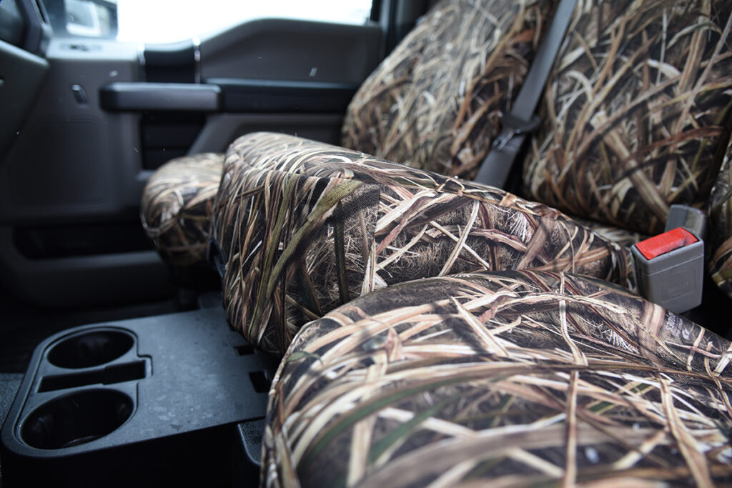 2019 Ford F-550 seat covers in Mossy Oak Shadow Grass Blades with center console