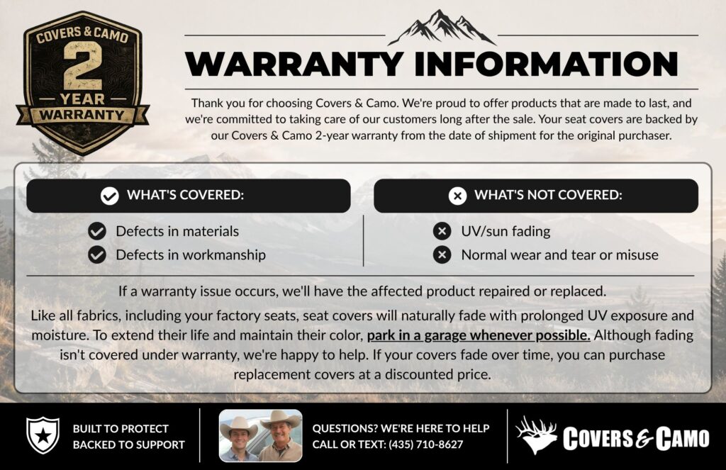 Warranty Information | Covers and Camo