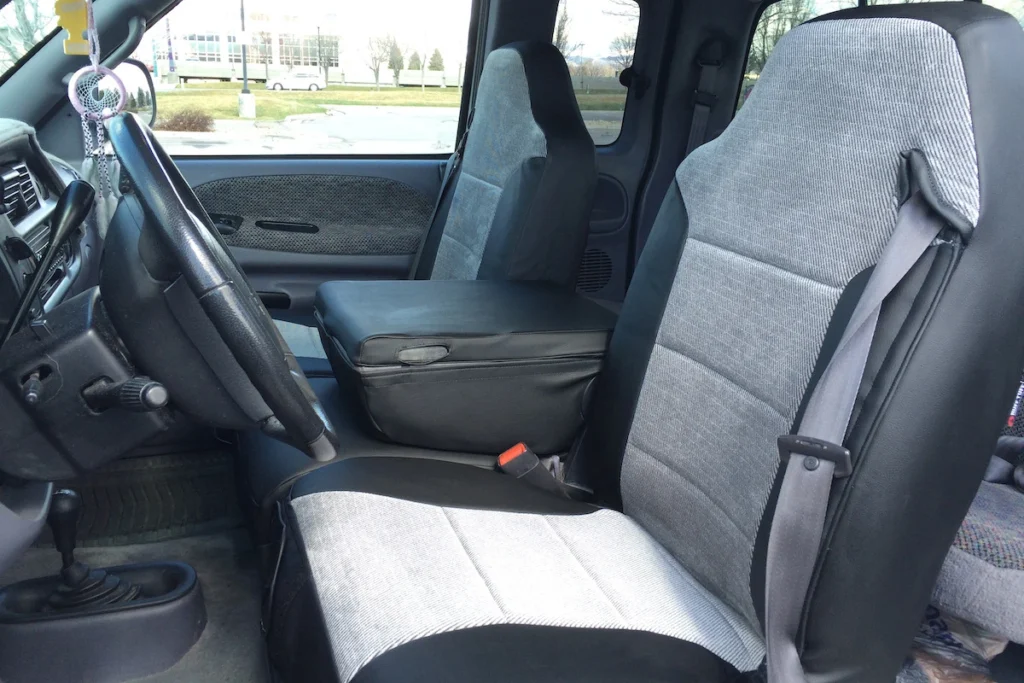 2001 RAM 2500 Charcoal Gray Stripe Velour Charcoal Sof Touch Leatherette Seat Covers Gold Series | Covers and Camo