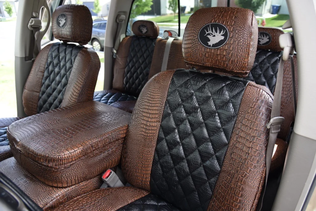 2005 Dodge RAM 2500 Midnight Croc Diamond Java Croc Alligator Seat Covers Gold Series | Covers and Camo