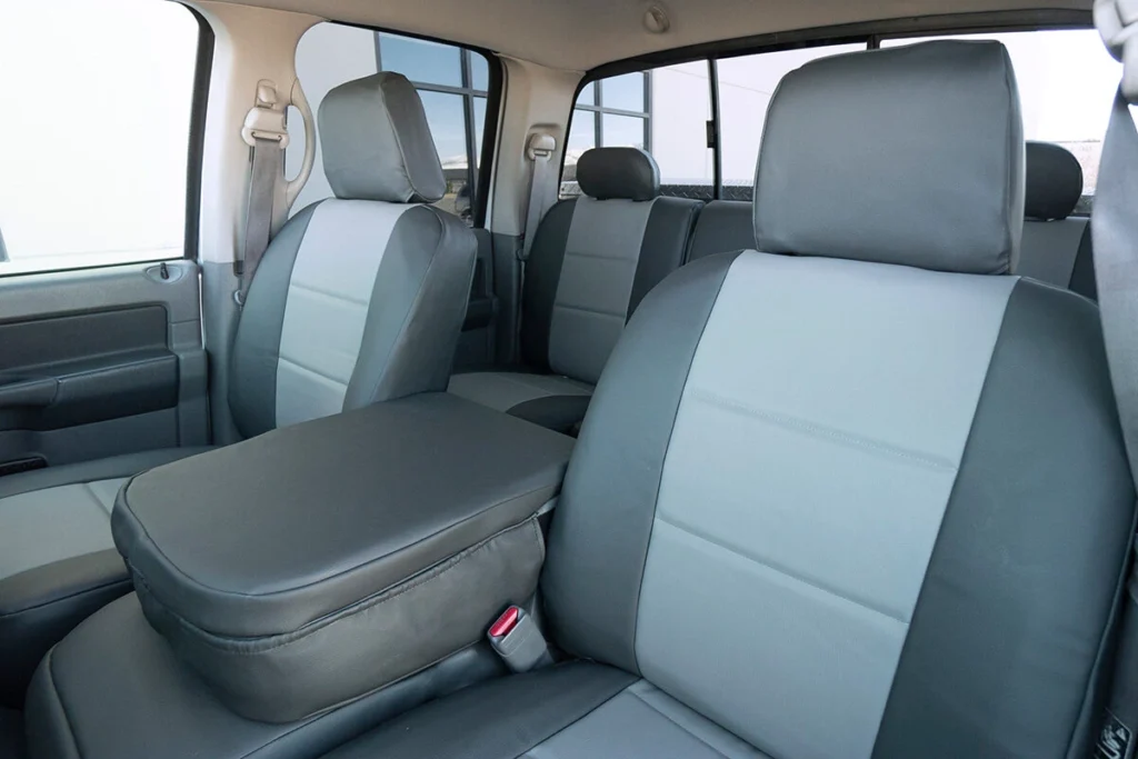 2008 RAM 2500 Medium Gray Sof Touch Charcoal Sof Touch Leatherette Seat Covers Gold Series | Covers and Camo