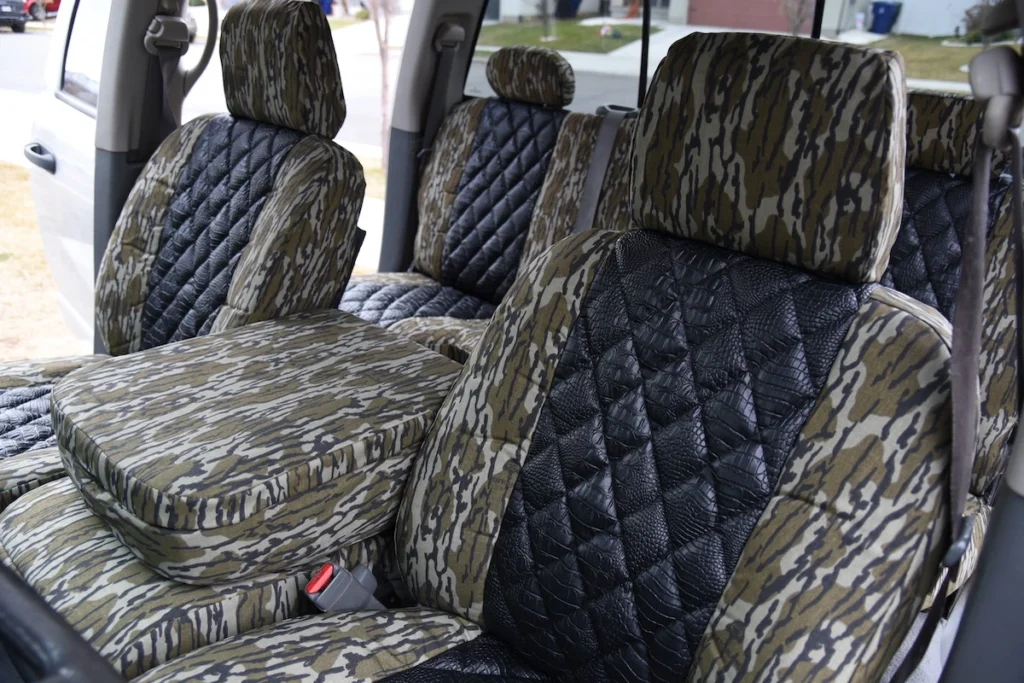 2009 RAM 2500 Midnight Croc Diamond Stitch Mossy Oak Bottomland Mossy Oak Seat Covers Gold Series | Covers and Camo