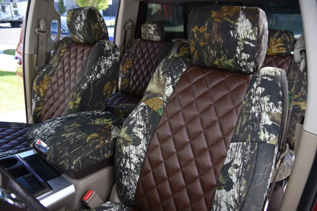 2010 RAM 1500 Brown Ostrich Diamond Mossy Oak New Break Up Mossy Oak Seat Covers Gold Series | Covers and Camo