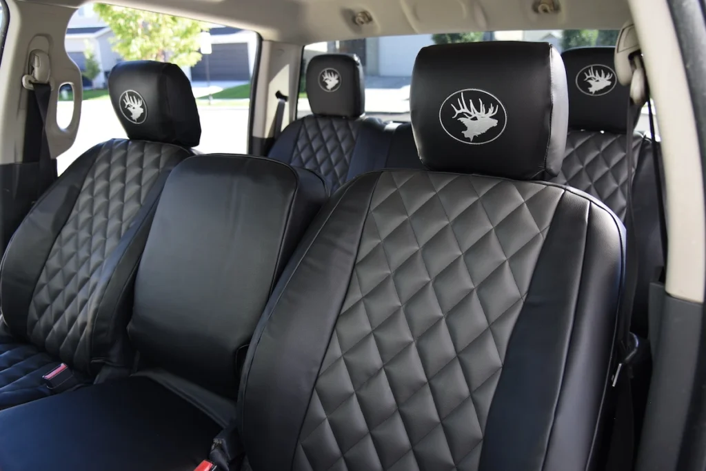 2011 RAM 1500 Charcoal Sof Touch Diamond Black Sof Touch Leatherette Seat Covers Gold Series | Covers and Camo