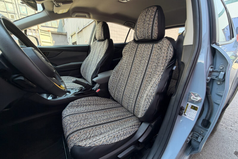 2022 Subaru Crosstrek driver and passenger seats with Black Saddle Blanket seat covers