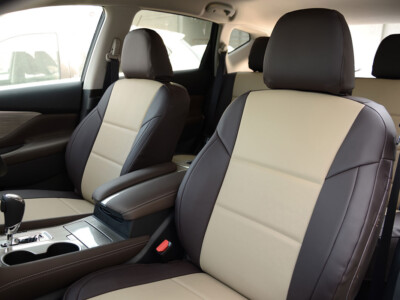 <b>
2015 Nissan Murano
</b>
  <br>
         Insert: Sandstone Sof-Touch S35 (Sim. Leather)
  </br>Trim: Brown Sof-Touch S04 (Sim. Leather)
<br>Product: Sim. Leather - Gold Series</br> | Covers and Camo
