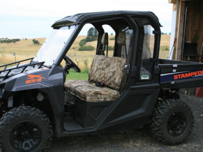 2020 Arctic Cat Stampede seat covers in Kryptek Highlander C70 canvas camo