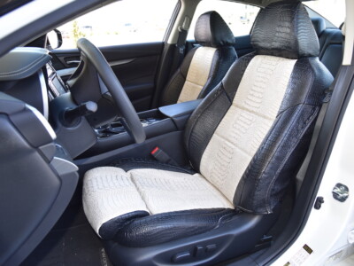 <b>
2017 Nissan Maxima
</b>
  <br>
         Insert: Bone Croc E41 (Sim. Leather)
  </br>Trim: Midnight Croc E43 (Sim. Leather)
</br>Product: Exotic - Gold Series | Covers and Camo