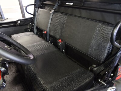 Bench seat covers for 2020 Kawasaki Mule Pro in Black Ostrich and Midnight Croc simulated leather