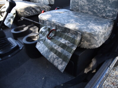 Mahindra Roxor seat cover storage pocket in Universal Digital camo canvas