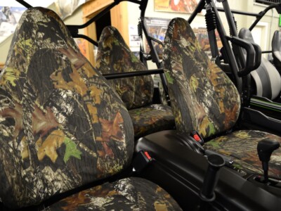 2015 Kawasaki Teryx front bucket seat covers in Mossy Oak New Break-Up camouflage