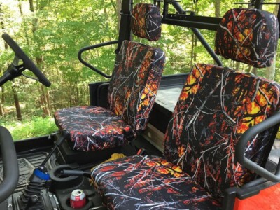 2018 Mahindra Roxor front bucket seat covers in Sirphis Wildfire camouflage