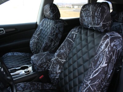 <b>
2018 Nissan Pathfinder
</b>
  <br>
         Insert: Black Sof-Touch S01 Diamond (Sim. Leather) 
  </br>Trim: Sirphis® Harvest Moon® C52 (Canvas)
</br>Product: Camo - Gold Series | Covers and Camo