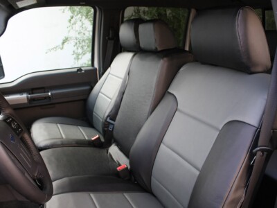 <b>
2011 Ford F-250
</b>
  <br>
         Insert: Charcoal Sof-Touch S26 (Sim. Leather) 
  </br>Trim: Black Sof-Touch S01 (Sim. Leather)
<br>Product: Sim. Leather - Gold Series</br> | Covers and Camo