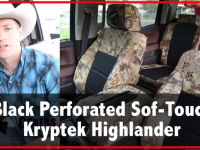 2017 Chevy Silverado 3500 Custom Seat Covers Black Perforated SofTouch Kryptek Highlander