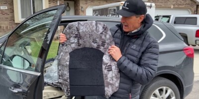 2019 Buick Envision custom seat cover installation video with Black Suede inserts and Kryptek Raid trim