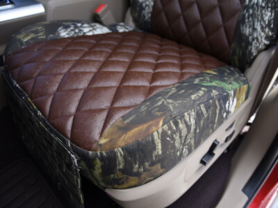 2010 RAM 1500 seat covers in Brown Ostrich Diamond and Mossy Oak New Break-Up camouflage