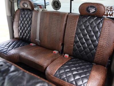 <b>
2009 RAM 2500 
</b>
<br>
Insert: Midnight Croc Diamond (Sim. Leather)
</br>Trim: Java Croc E42  (Sim. Leather)
</br> Product: Exotic- Gold Series | Covers and Camo