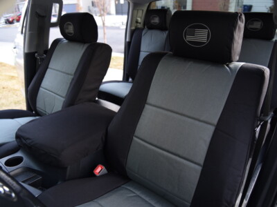 2012 Toyota Tundra seat covers in Charcoal HD1000 and Black HD1000