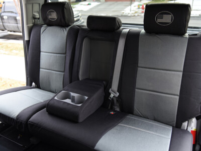 2012 Toyota Tundra Heavy Duty Canvas Seat Covers in Charcoal HD1000 and Black HD1000
