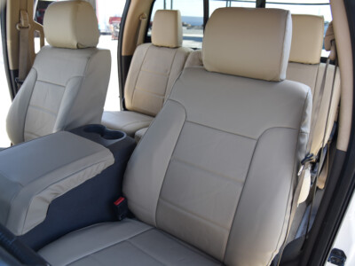 <b>
2013 Ford F-350
</b>
<br>
Insert: Sandstone Perforatred Sof-Touch L35 (Sim. Leather)
</br>Trim: Sandstone Sof-Touch S35 (Sim. Leather)
<br>Product: Sim. Leather - Gold Series</br> | Covers and Camo