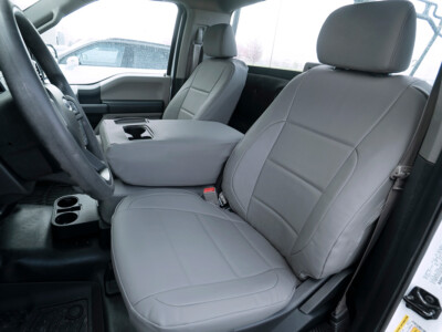 <b>
2018 Ford F-150
</b>
  <br>
         Insert: Medium Gray Sof-Touch S16 (Sim. Leather)
  </br>Trim: Medium Gray Sof-Touch S16 (Sim. Leather)
<br>Product: Sim. Leather - Gold Series</br> | Covers and Camo