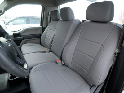 <b>
2018 Ford F-150
</b>
  <br>
         Insert: Medium Gray Sof-Touch S16 (Sim. Leather)
  </br>Trim: Medium Gray Sof-Touch S16 (Sim. Leather)
<br>Product: Sim. Leather - Gold Series</br> | Covers and Camo