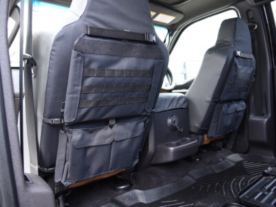 2008 Ford F-350 rear seat back organizers in Charcoal Sof-Touch leatherette