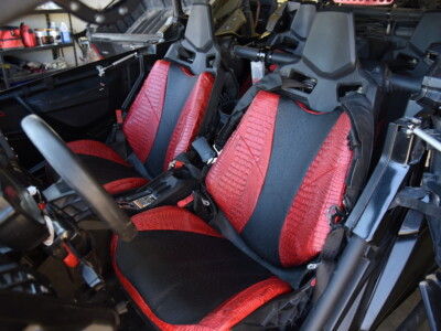 <b>
2019 CanAm Maverick X3
</b>
<br>
Insert: Black Ostrich (Sim. Leather)
</br>Trim: Flame Croc (Sim.. Leather)
</br>Product: UTV UTV Exotic Seat Covers 4