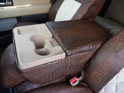 <b>
2014 Ford F150
</b>
  <br>
         Insert: Bone Croc E41 Diamond  (Sim. Leather) 
  </br>Trim: Java Croc E42 (Sim. Leather) 
</br>Product: Exotic - Gold Series | Covers and Camo
