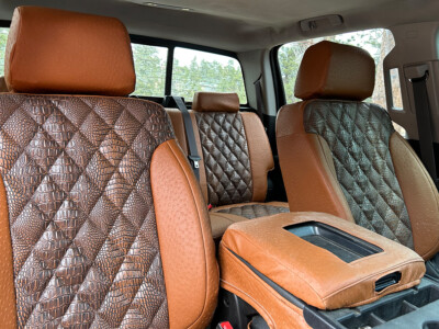 <b>
2017 Chevy Silverado 2500 
</b>
<br>
Insert: Insert: Java Croc Diamond 
</br> Trim:  Saddle Ostrich
</br>Product: Exotic - Gold Series | Covers and Camo